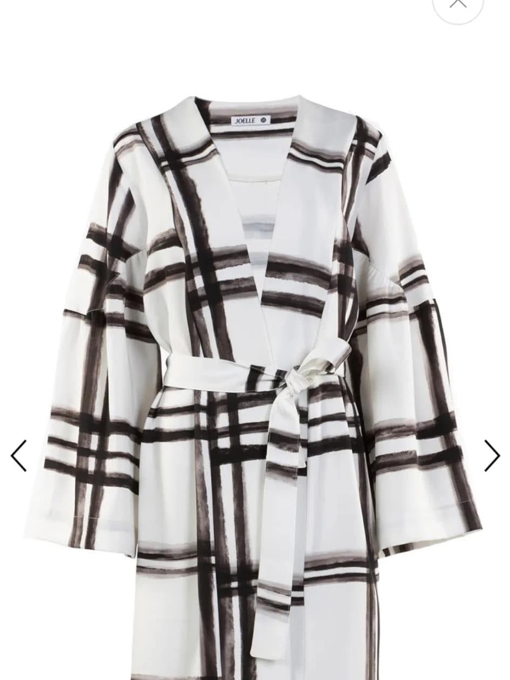 Black & White Plaid Satin kimono Joëlle collection